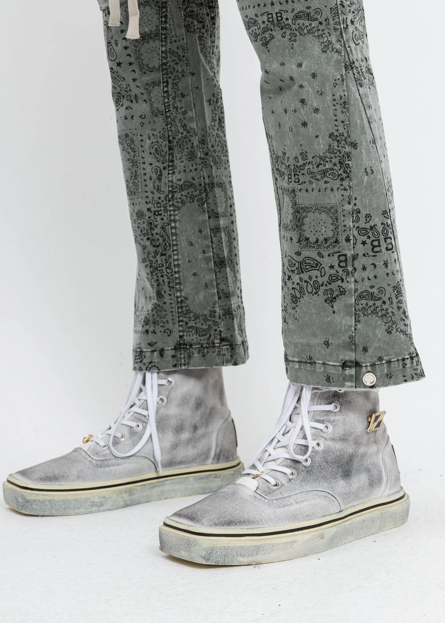 Grey Bandana Tie Dye Pants