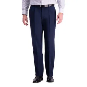 Haggar Mens Classic fit Dress Pants 34 / 29 Navy Blue Solid