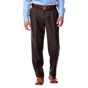 Haggar Mens Classic fit Dress Pants 34 / 30 Brown Solid