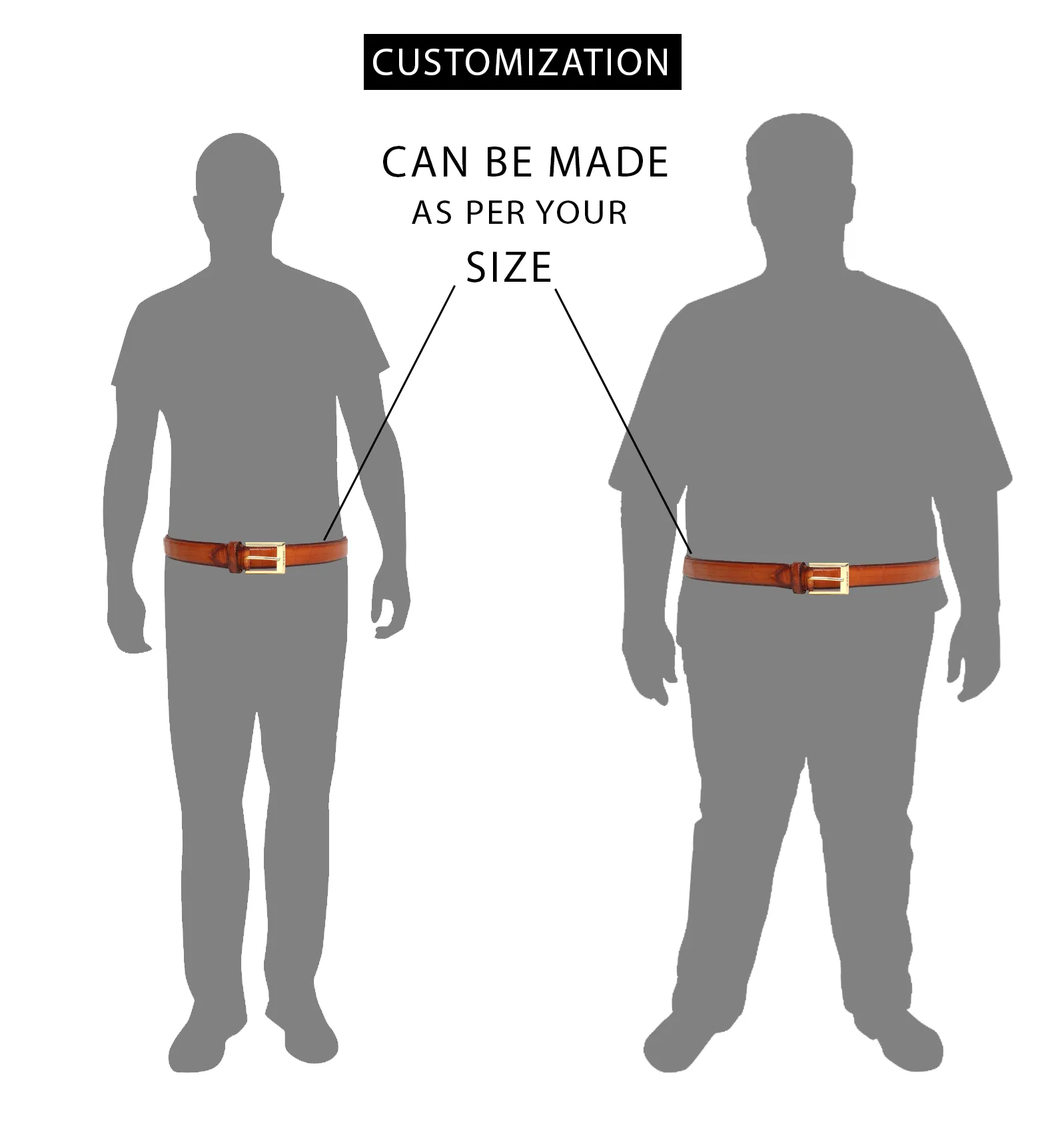 Hand Painted Leather Black Formal Belt For Men With Golden Square Buckle
