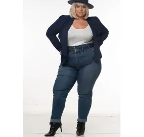 HIGH WAIST PAPERBAG JEANS | CURVY |