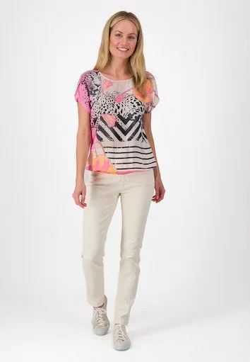 Just White J2986/225 Light Pink Pattern Top