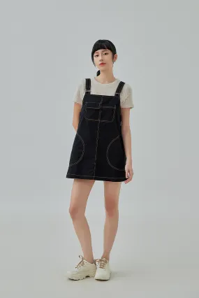 Kori Front Pockets Overall Mini Dress