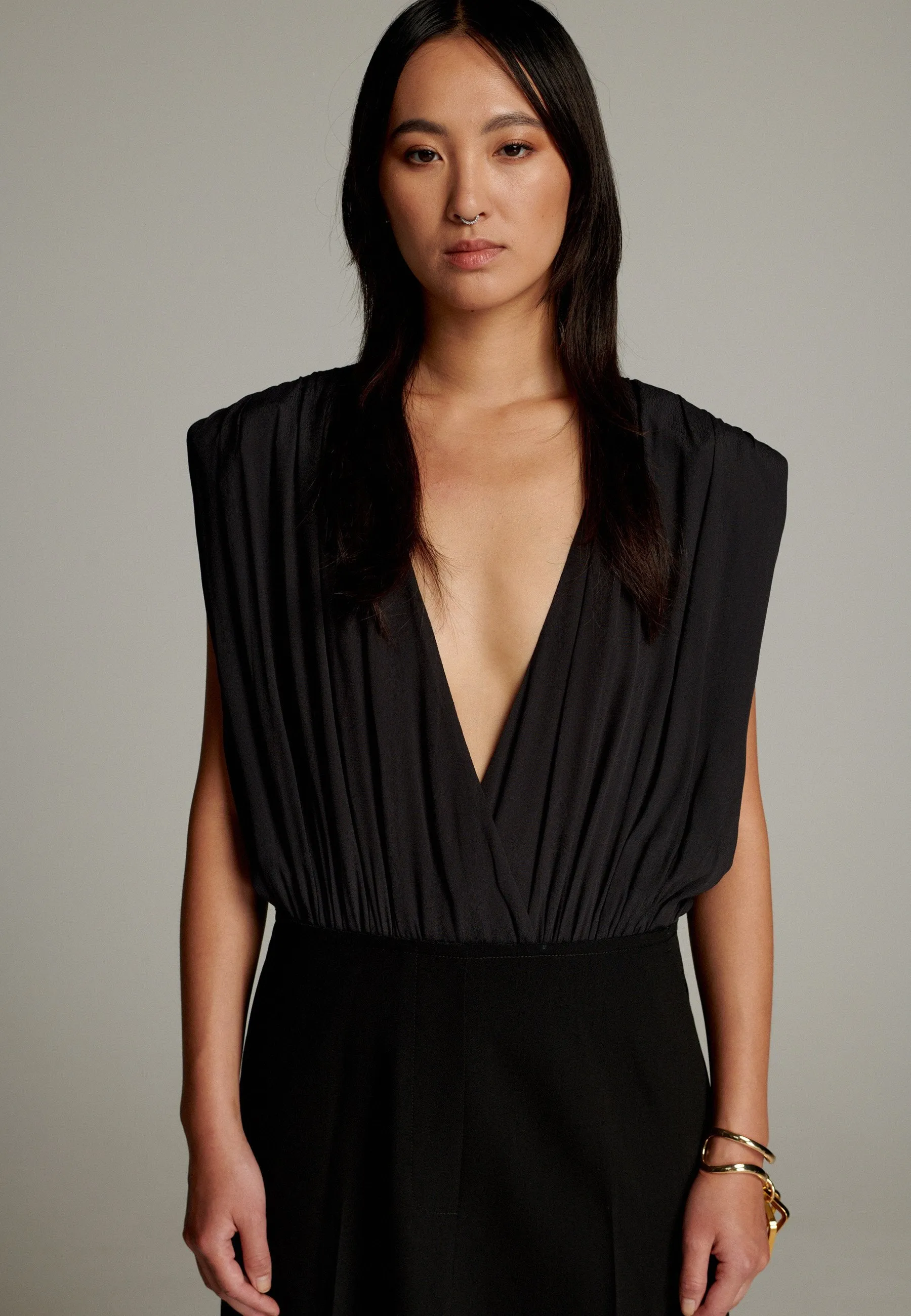 Lane Wrapped Pant Deconstructed Dress Black