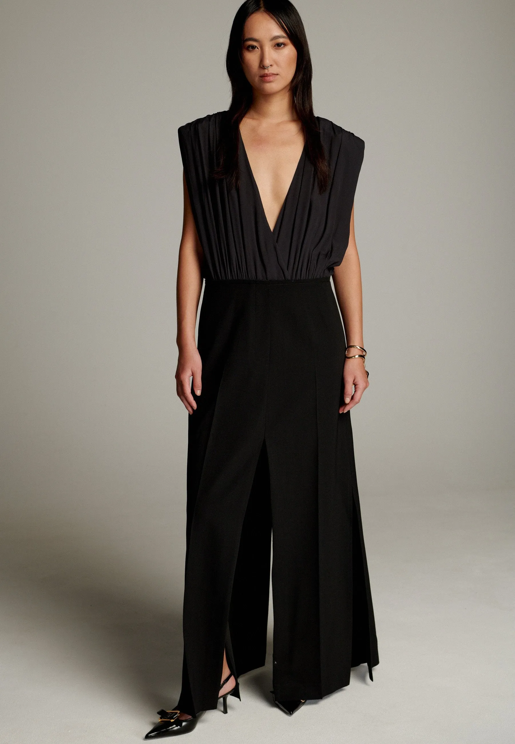 Lane Wrapped Pant Deconstructed Dress Black