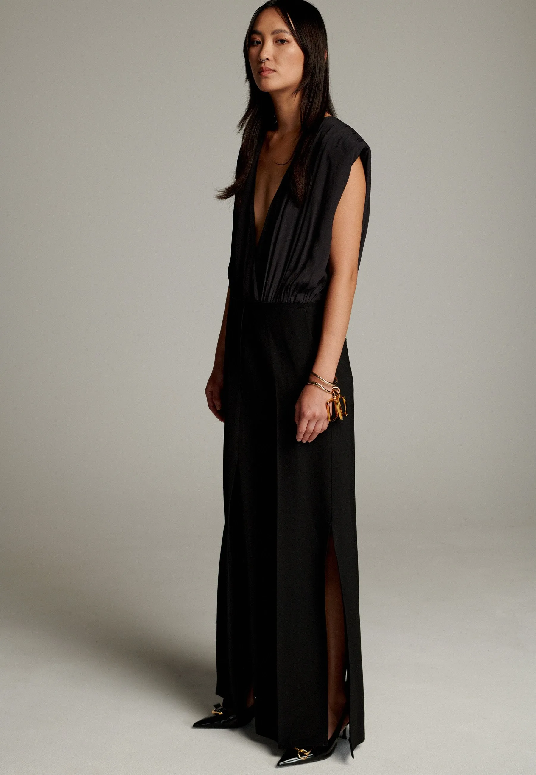 Lane Wrapped Pant Deconstructed Dress Black