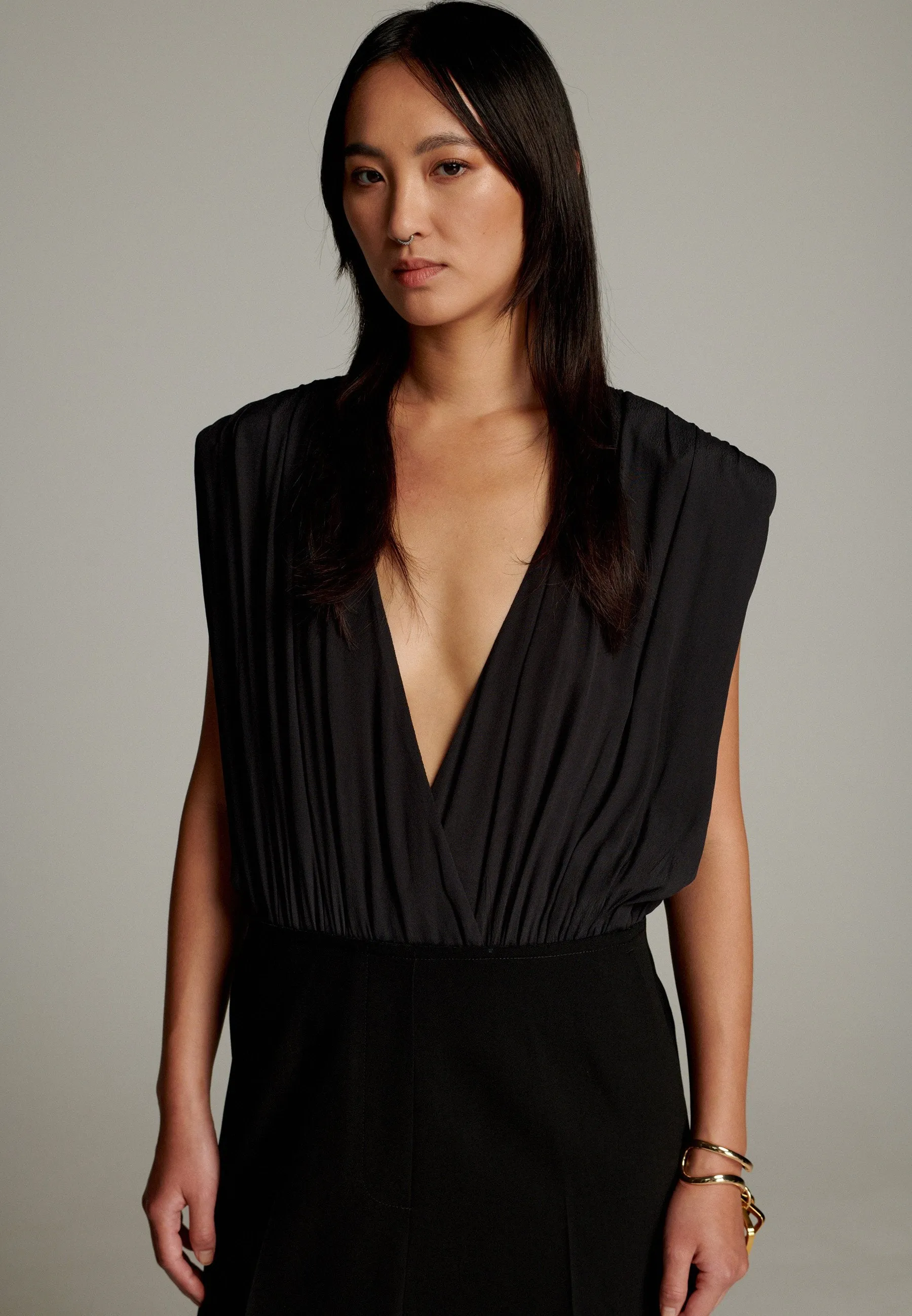 Lane Wrapped Pant Deconstructed Dress Black