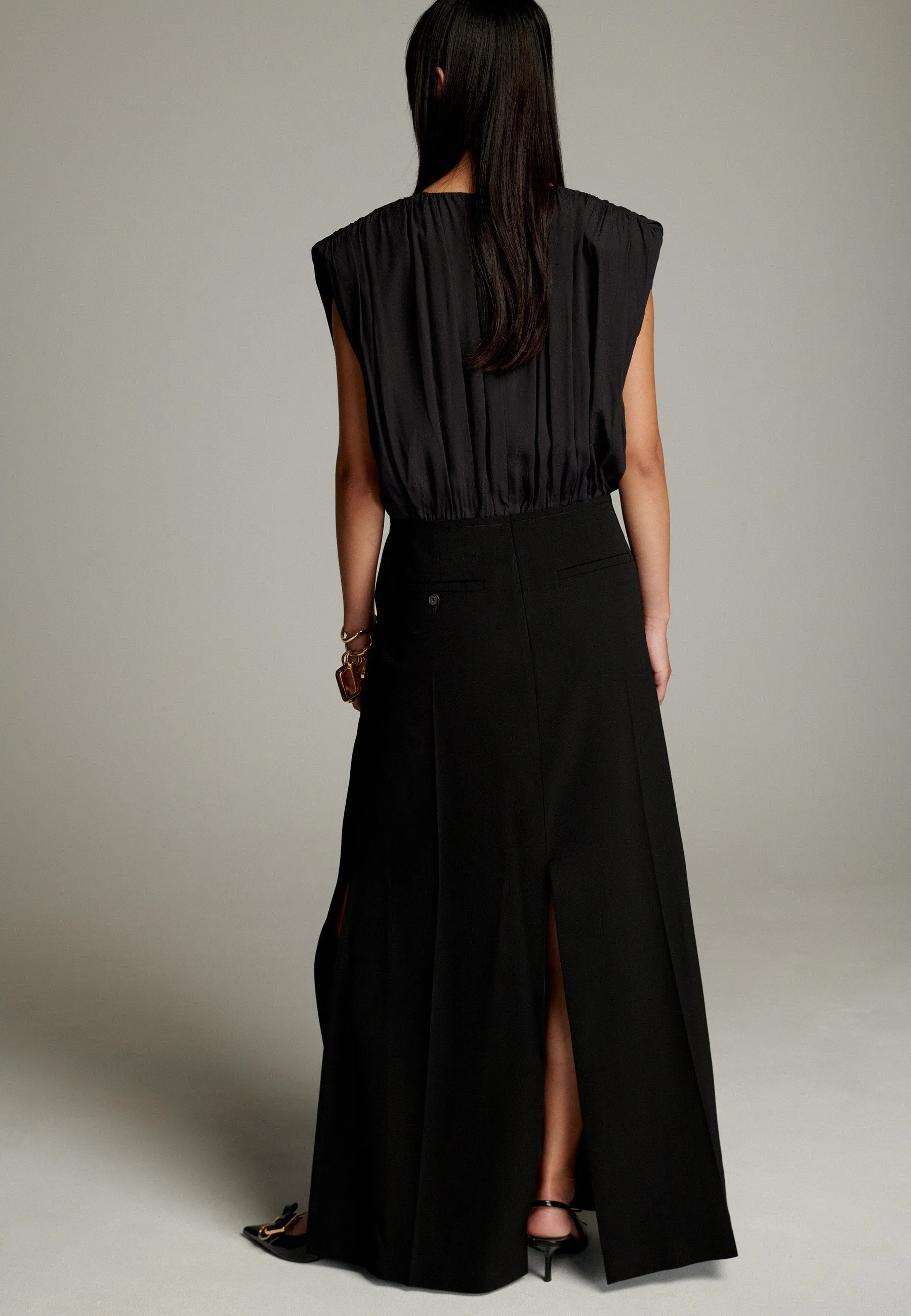 Lane Wrapped Pant Deconstructed Dress Black