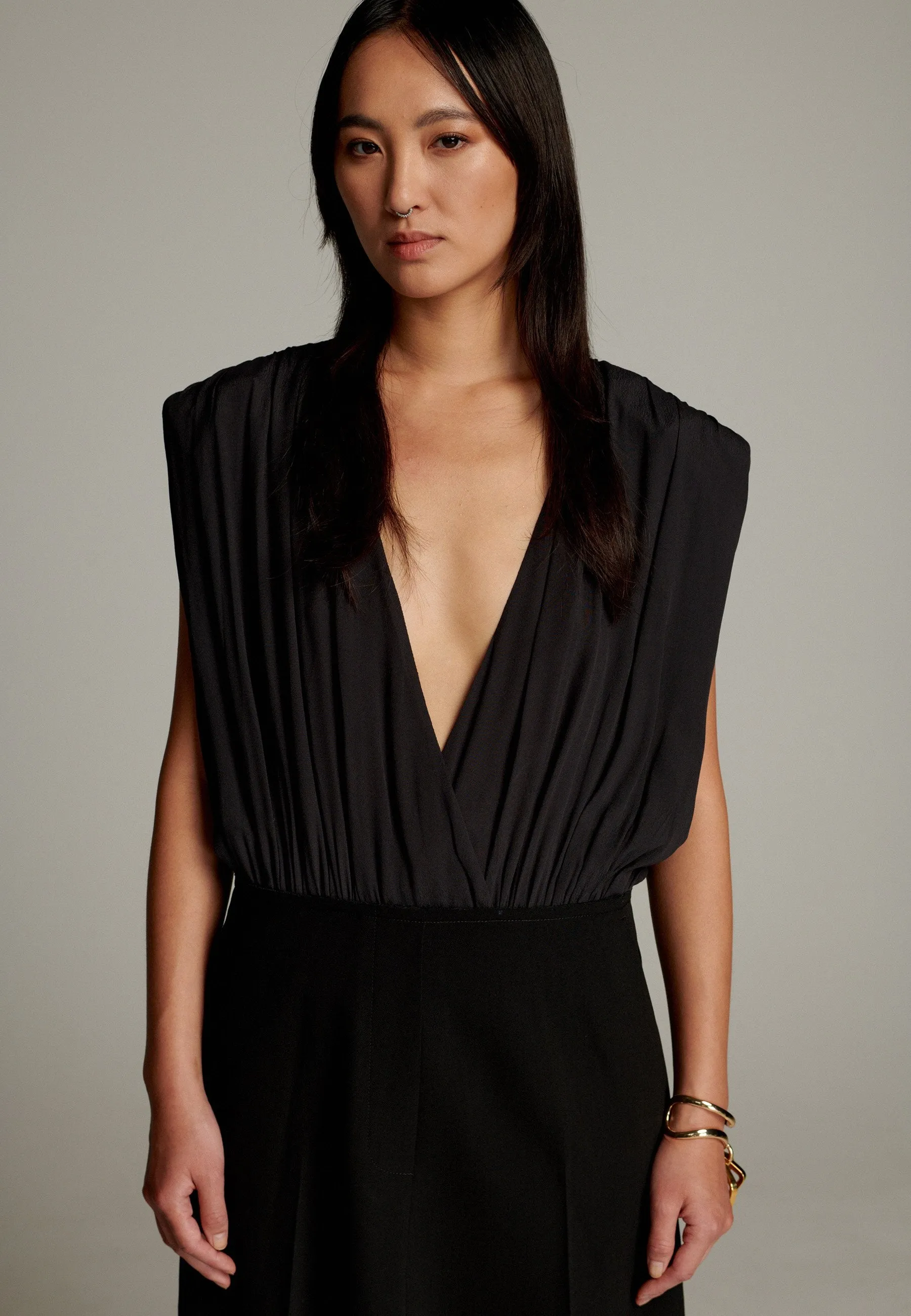 Lane Wrapped Pant Deconstructed Dress Black