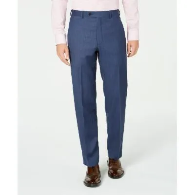 LAUREN RALPH LAUREN Mens Classic-Fit Blue Birdseye Dress Pants 42 x 30 Wool