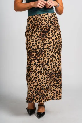Leopard midi skirt brown