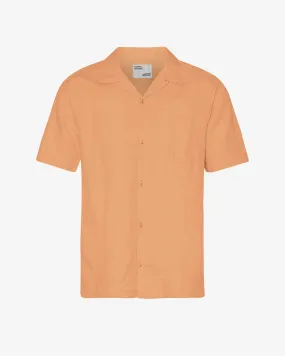 Linen Short Sleeved Shirt - Sandstone Orange