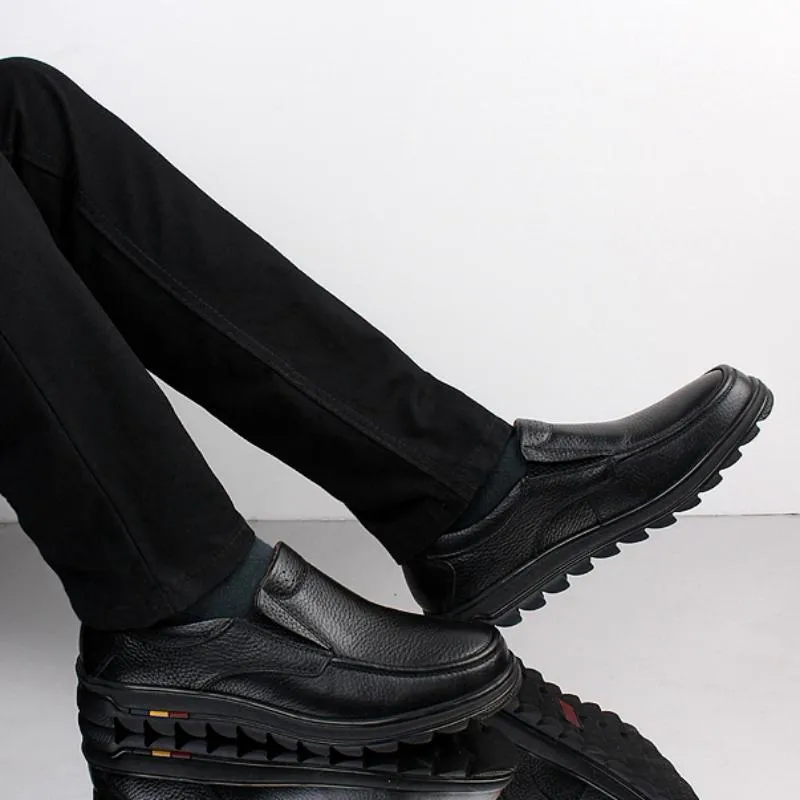 Men's Genuine Leather Loafers | Plus Size