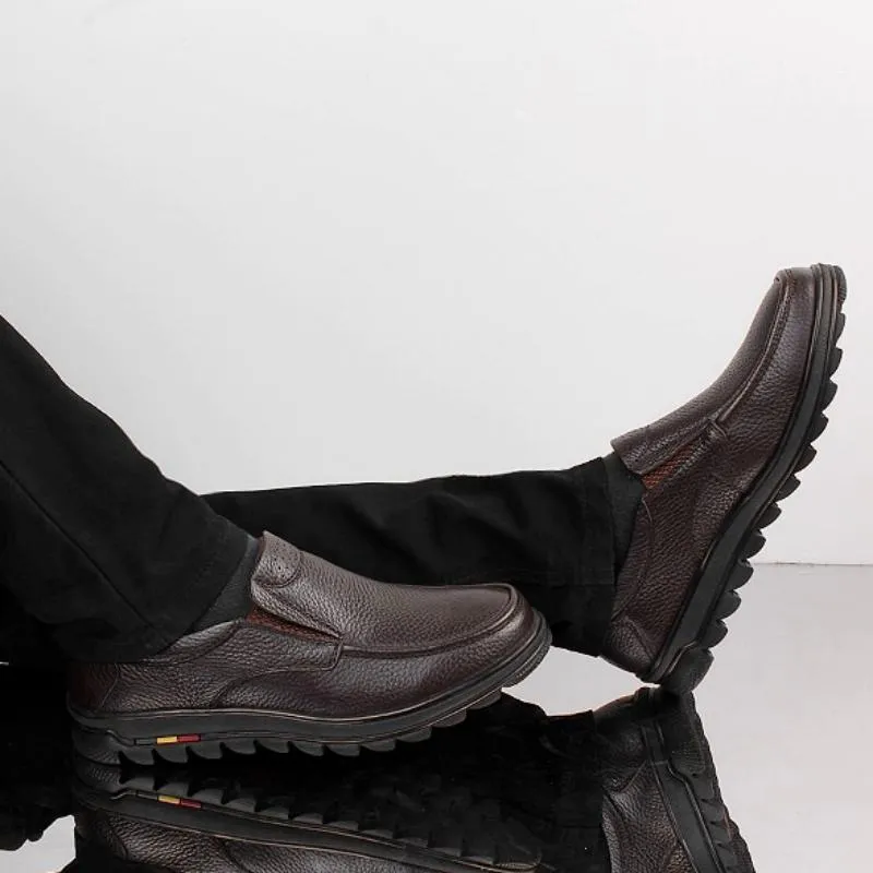 Men's Genuine Leather Loafers | Plus Size