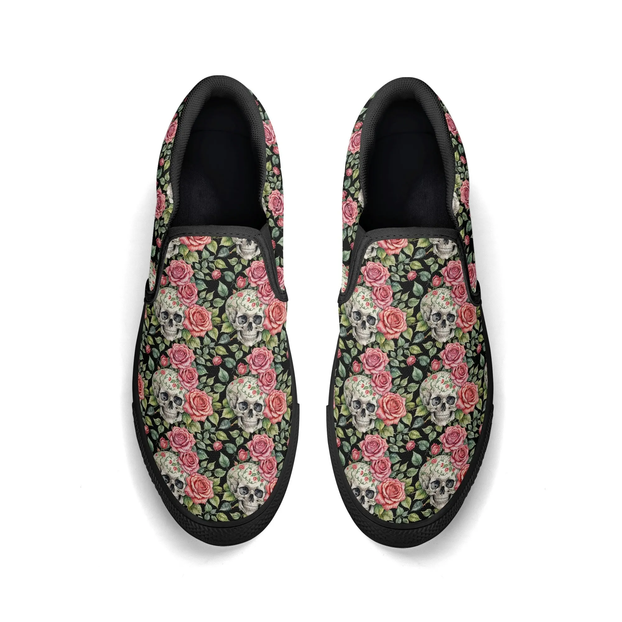 Mens Pink Skull Rubber Slip On Shoes