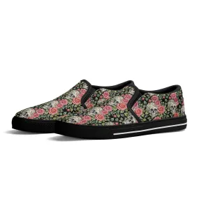 Mens Pink Skull Rubber Slip On Shoes