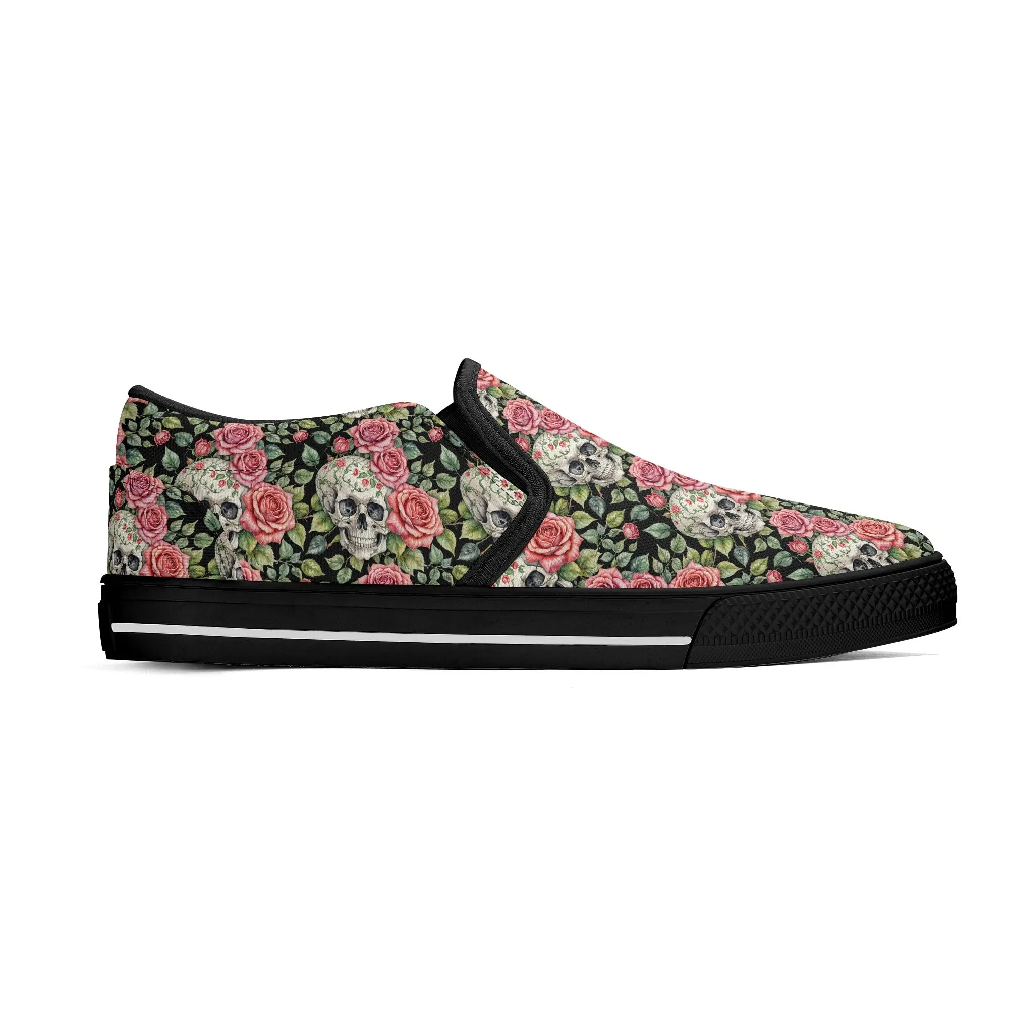 Mens Pink Skull Rubber Slip On Shoes