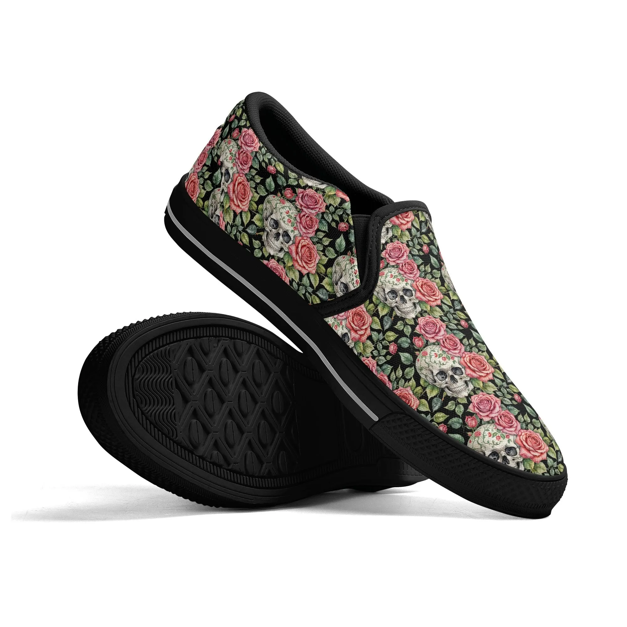 Mens Pink Skull Rubber Slip On Shoes