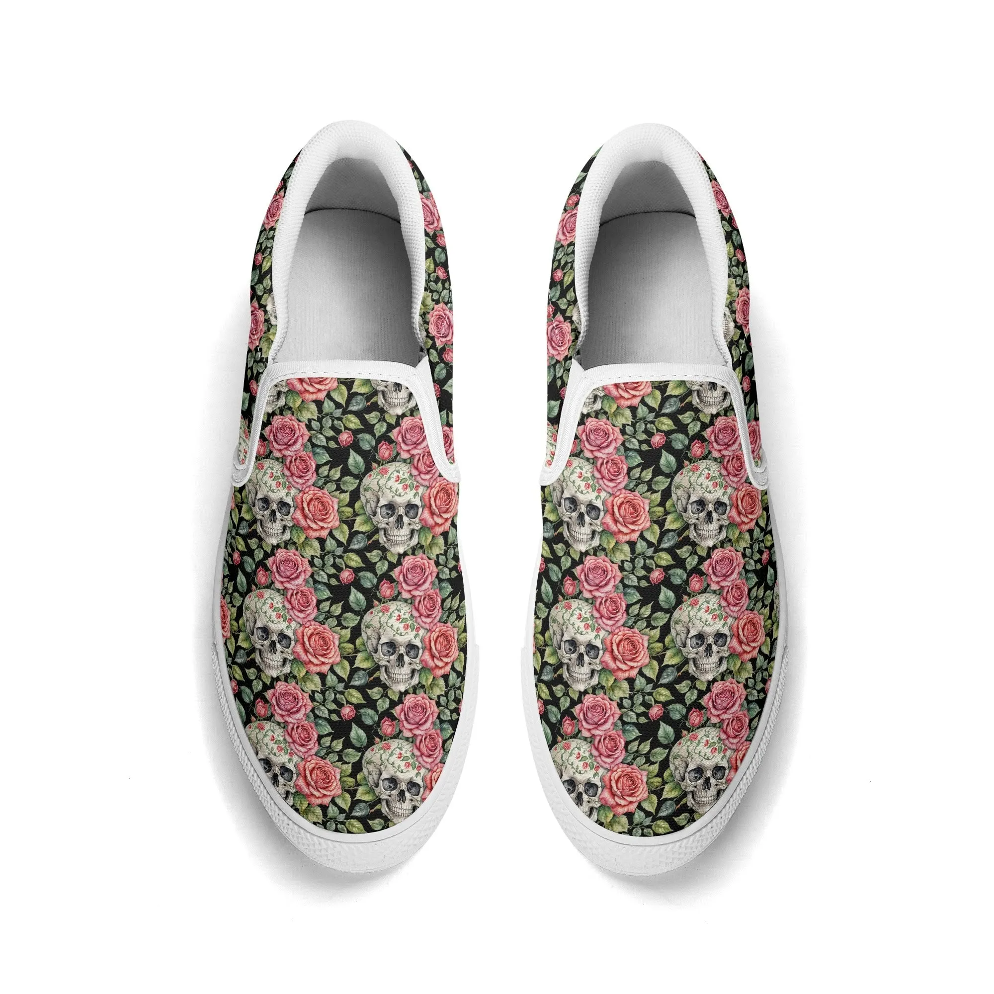 Mens Pink Skull Rubber Slip On Shoes