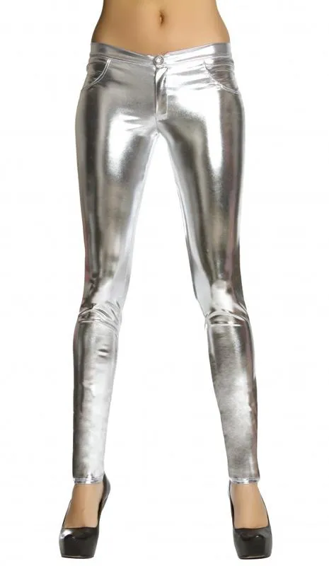 Metallic Button Front Pants 5-colors 3175