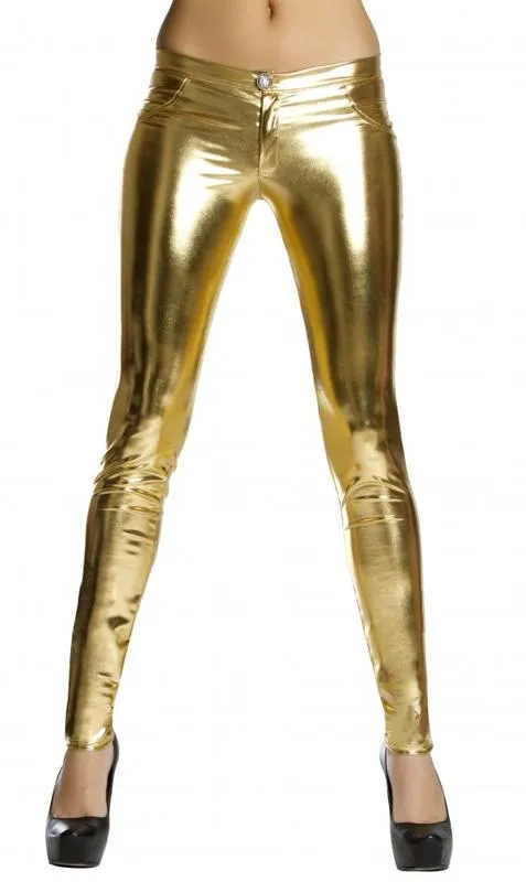 Metallic Button Front Pants 5-colors 3175