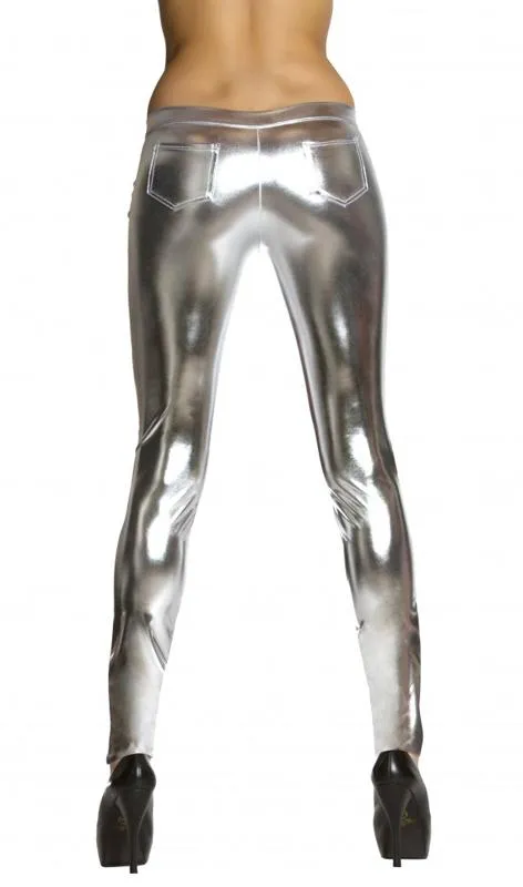 Metallic Button Front Pants 5-colors 3175