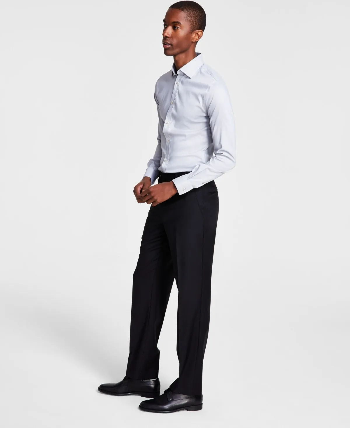 Michael Kors Mens Classic fit Dress Pants 42 / 29 Black Solid Stretch