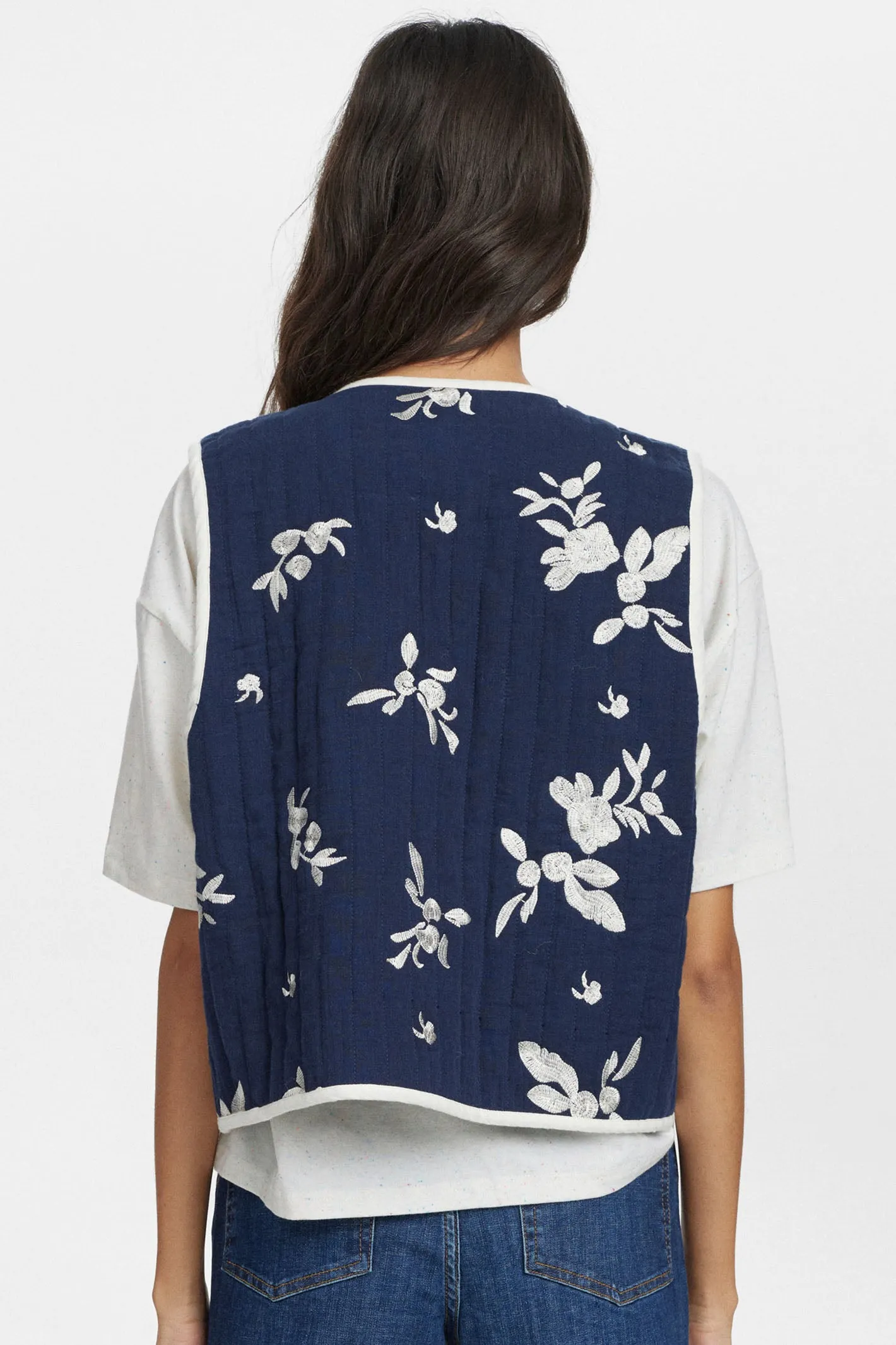 Numph Waistcoat Gilet Padded Nustellas Dark Sapphire 705447 3038