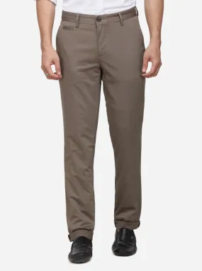 Olive Solid Uno Fit Casual Trouser | JadeBlue