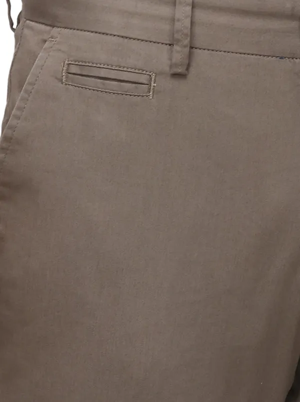 Olive Solid Uno Fit Casual Trouser | JadeBlue