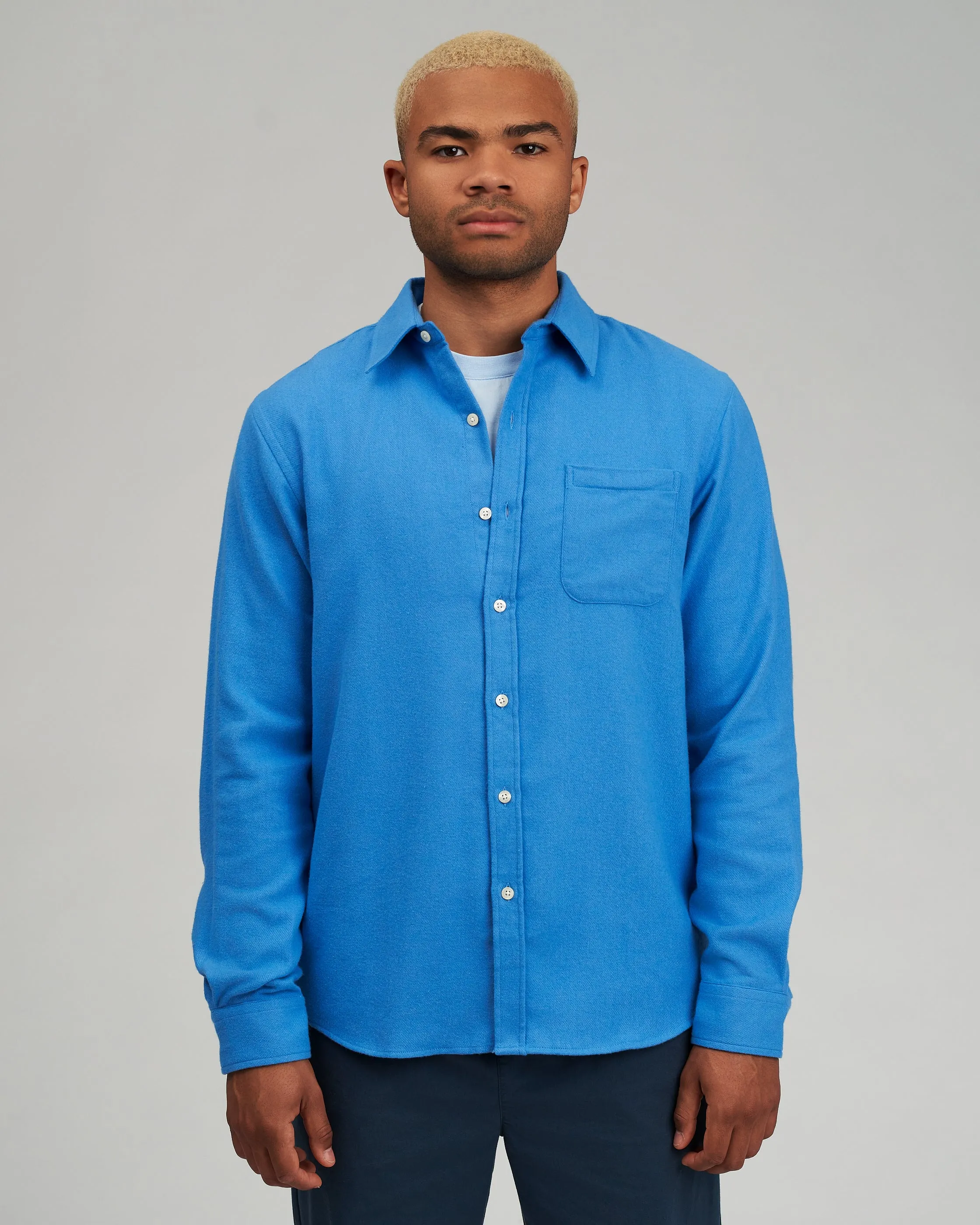 Organic Flannel Shirt - Lava Grey