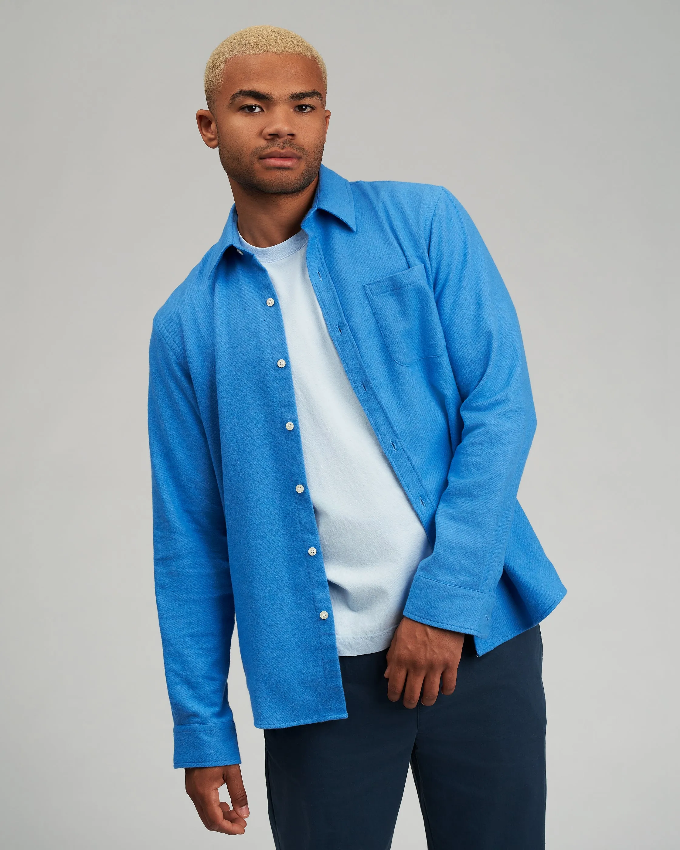 Organic Flannel Shirt - Lava Grey