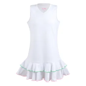 Oxford Tea White Ruffle Dress