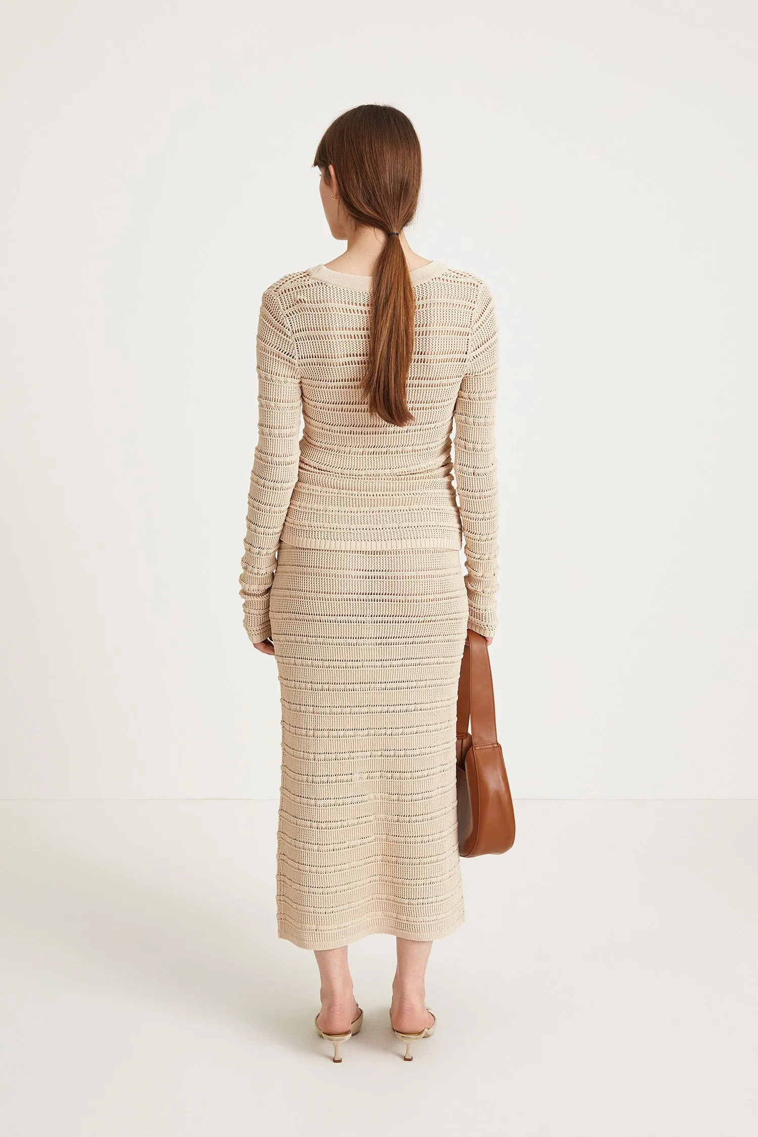 PERLA CROCHET SKIRT - CREAM