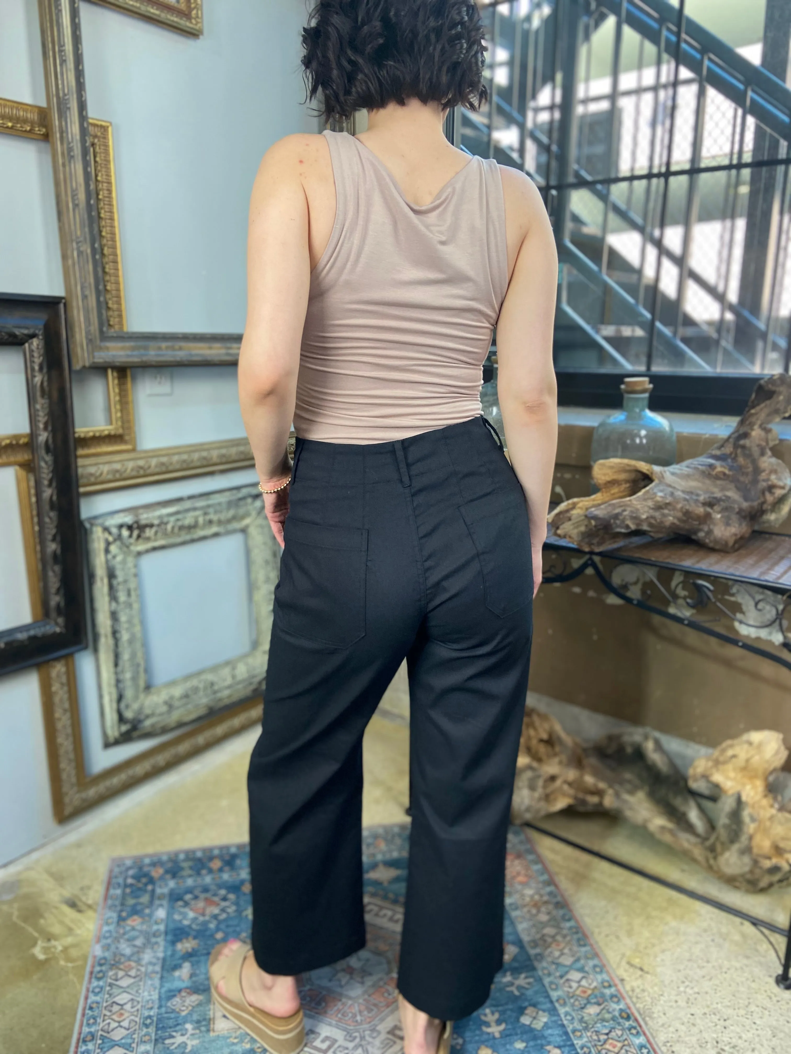 Petra Black Cropped Pants