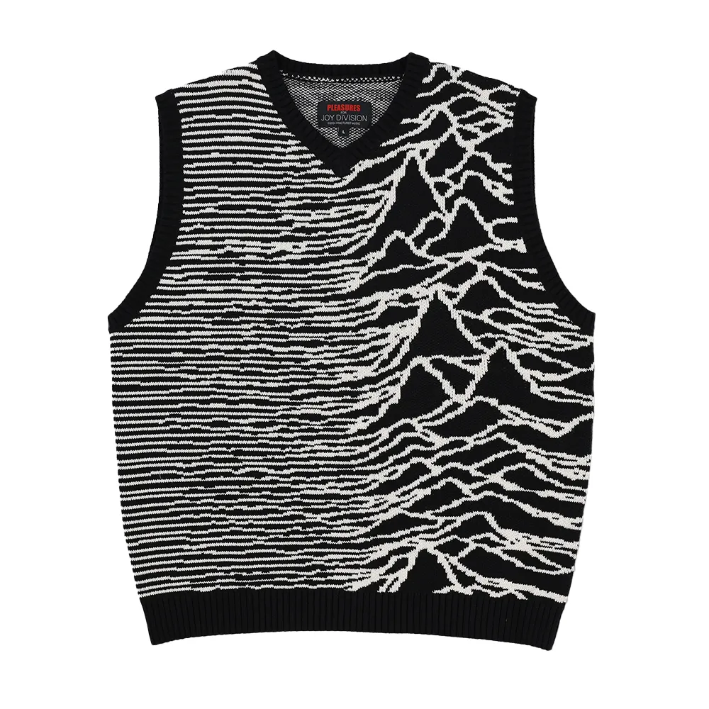 PLEASURES - INTERZONE SWEATER VEST BLACK