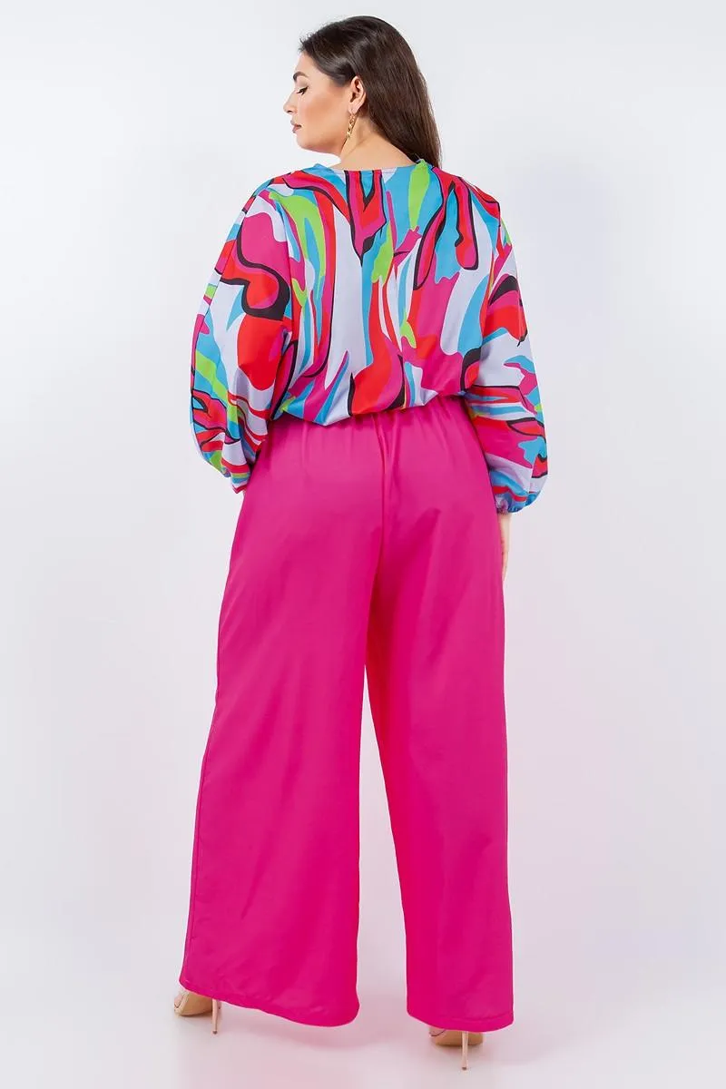 PLUS wide leg pants