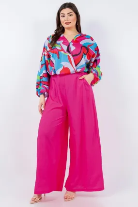 PLUS wide leg pants
