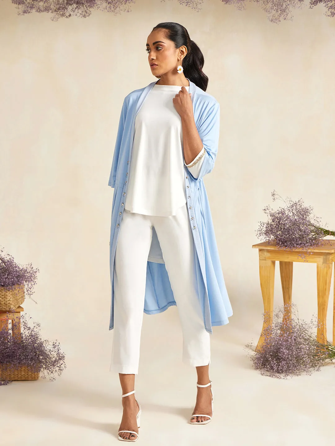POWDER BLUE OVERALL SHRUG