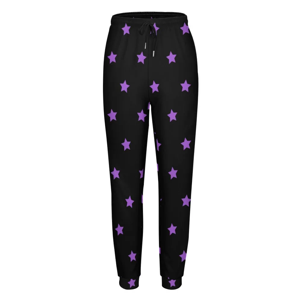 Purple Stars Black Sweatpants
