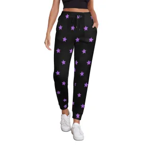 Purple Stars Black Sweatpants