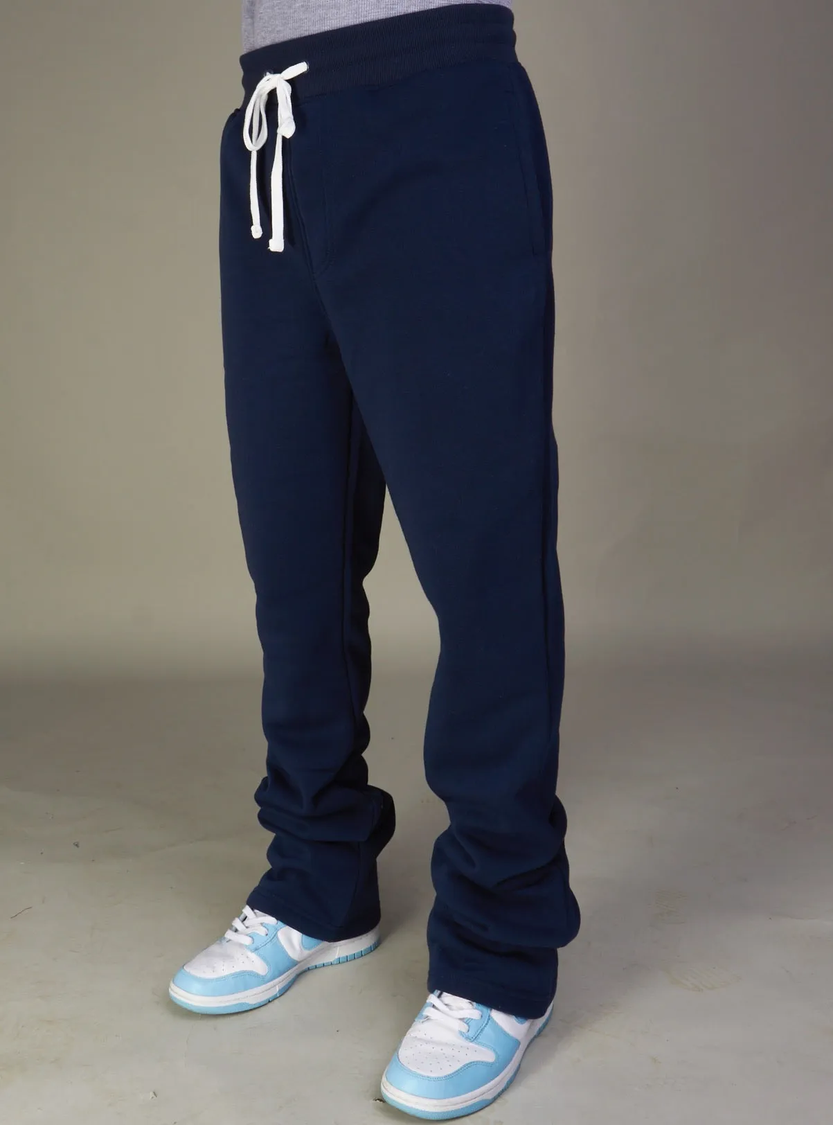 Rebel Minds Sweatpants - Fleece Stacked Fit - Navy - 100-475