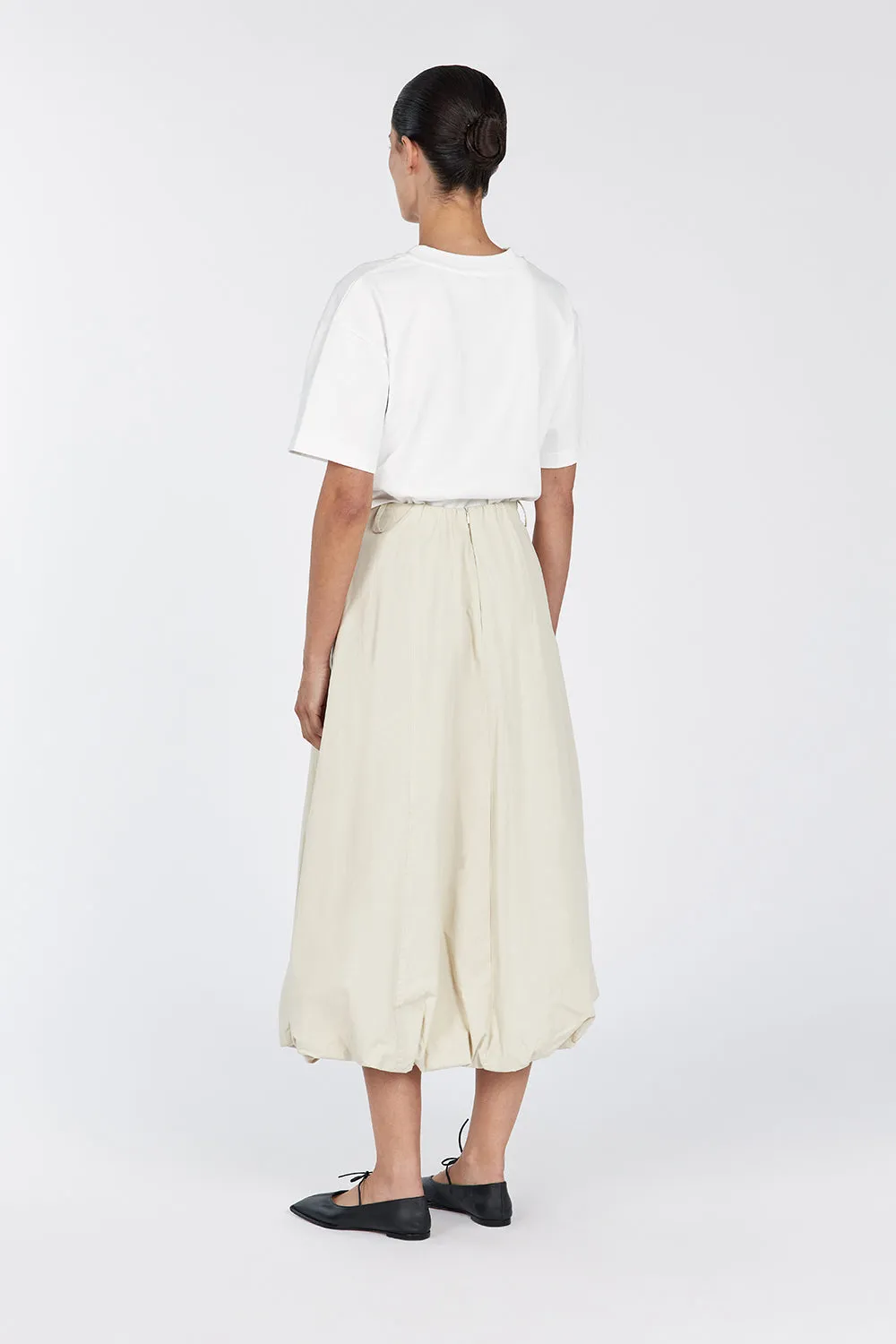 RICKIE STONE COTTON MIDI SKIRT
