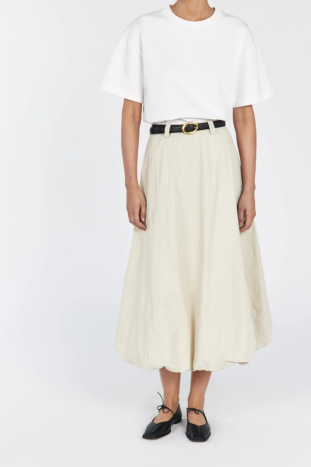 RICKIE STONE COTTON MIDI SKIRT