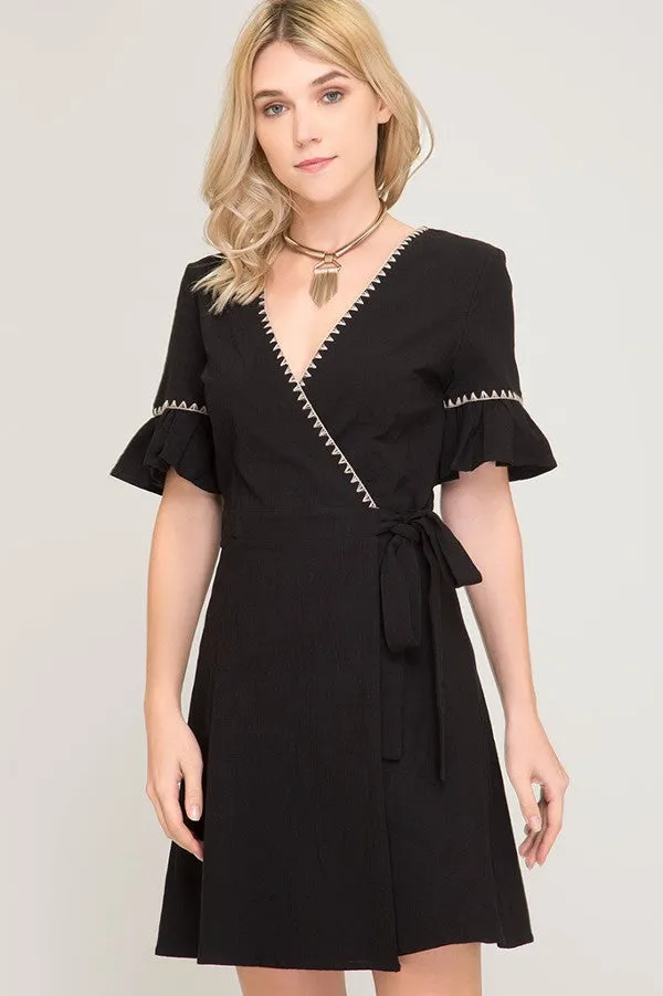 Ruffled Wrap Dress