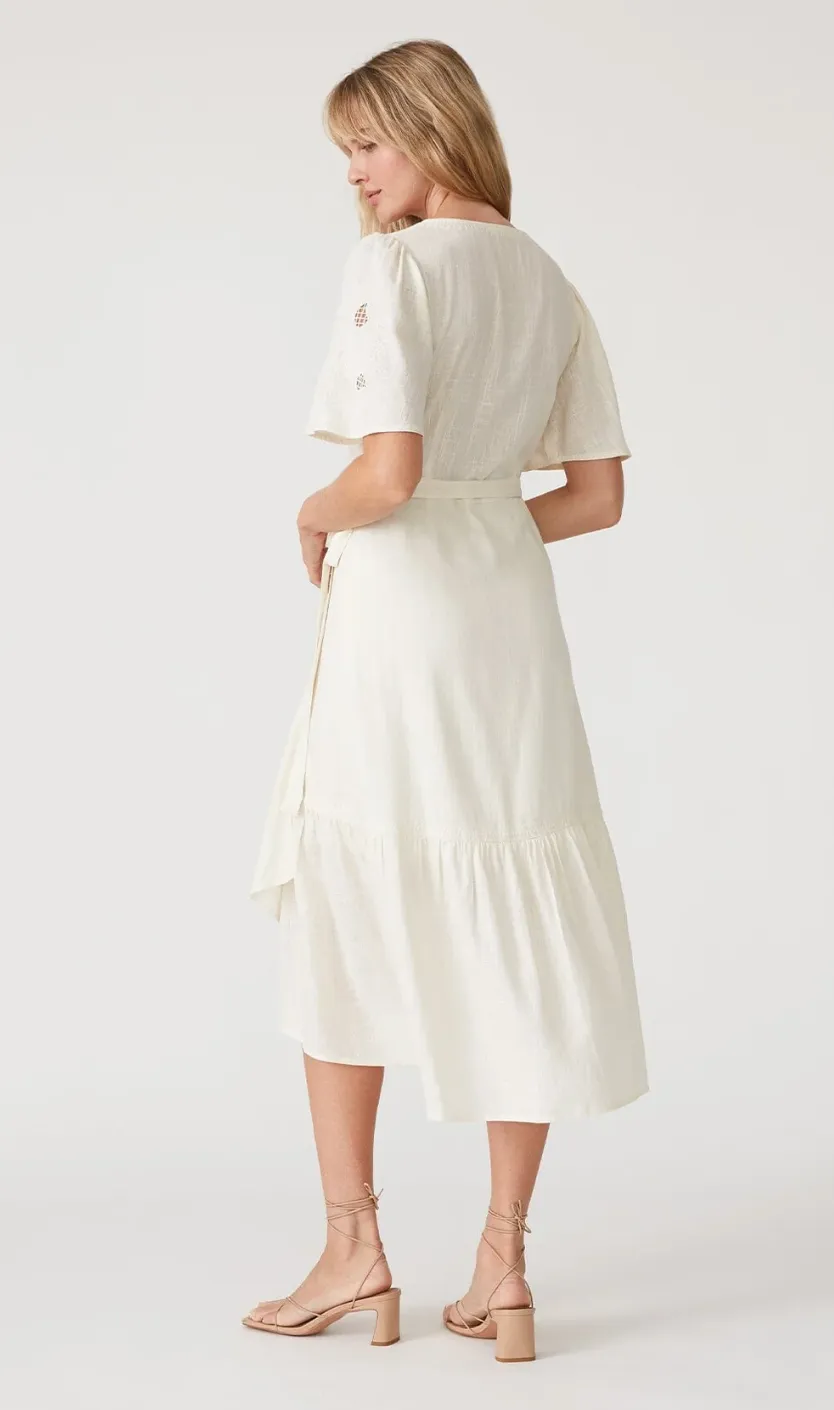Sadie Embroidered Wrap Dress