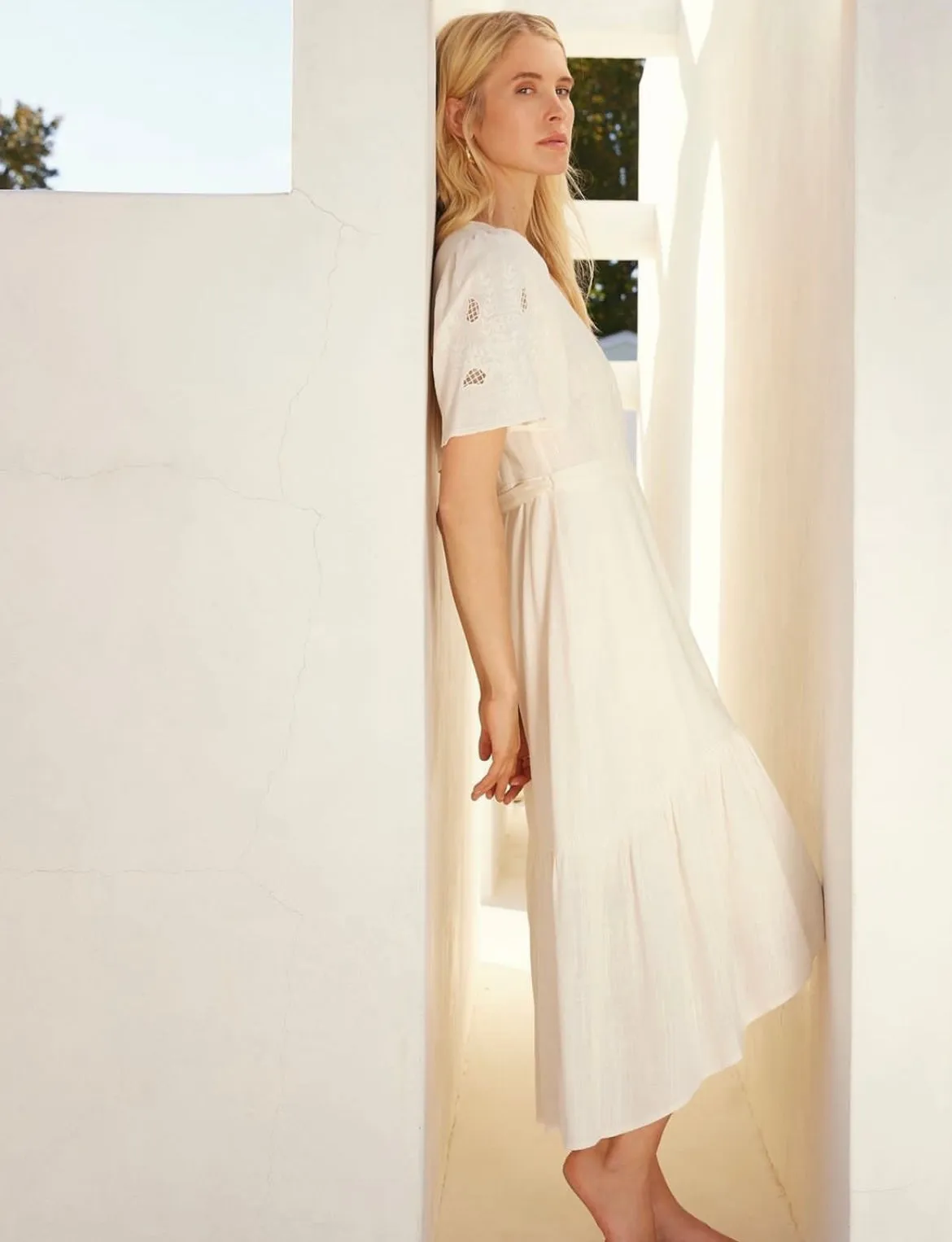 Sadie Embroidered Wrap Dress