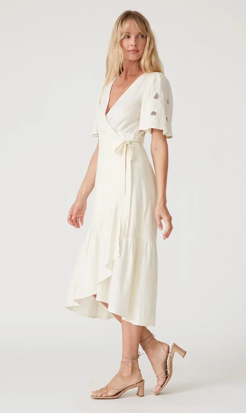 Sadie Embroidered Wrap Dress