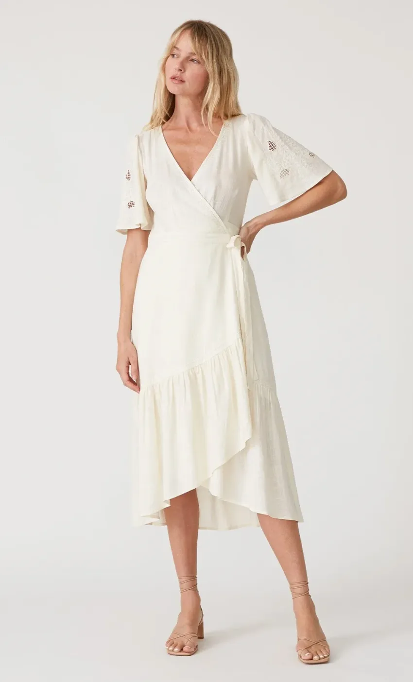Sadie Embroidered Wrap Dress