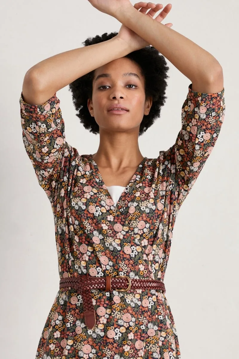 Seasalt Cornwall Sowena Dress - Companion Border Terracotta